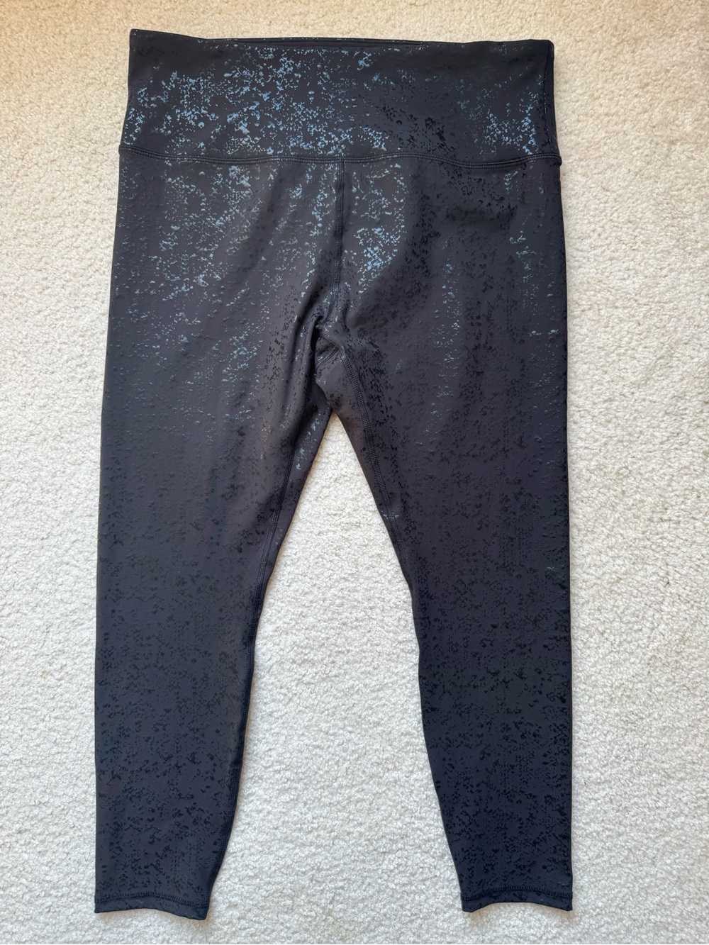 RBX Black High-Rise Girls' Active Leggings with Subtle Shine